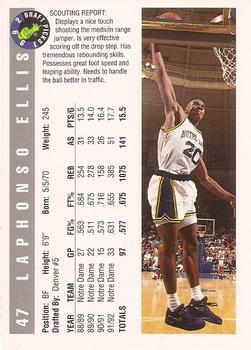 1992 Classic Draft Picks #47 LaPhonso Ellis Back