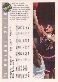 1992 Classic Draft Picks #19 Bryant Stith Back