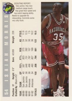 1992 Classic Draft Picks #54 Isaiah Morris Back