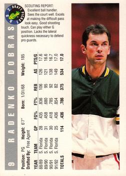 1992 Classic Draft Picks #9 Radenko Dobras Back