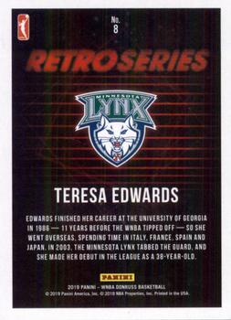2019 Donruss WNBA - Retro Series #8 Teresa Edwards Back