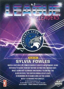 2019 Donruss WNBA - League Leaders Press Proof Purple #2 Sylvia Fowles Back