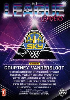 2019 Donruss WNBA - League Leaders Press Proof Purple #3 Courtney Vandersloot Back