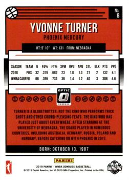 2019 Donruss WNBA - Optic #8 Yvonne Turner Back