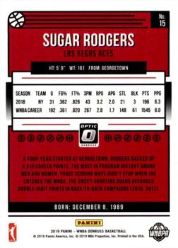 2019 Donruss WNBA - Optic #15 Sugar Rodgers Back