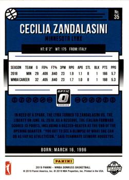 2019 Donruss WNBA - Optic #35 Cecilia Zandalasini Back