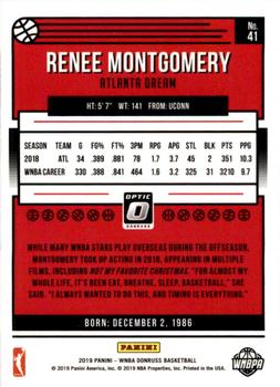 2019 Donruss WNBA - Optic #41 Renee Montgomery Back