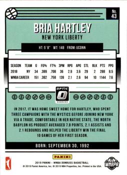 2019 Donruss WNBA - Optic #43 Bria Hartley Back