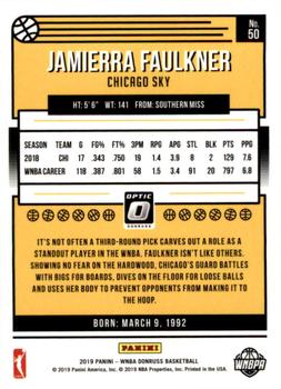 2019 Donruss WNBA - Optic #50 Jamierra Faulkner Back
