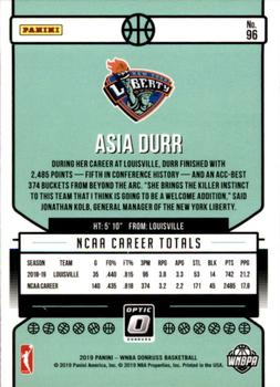 2019 Donruss WNBA - Optic #96 Asia Durr Back