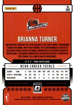 2019 Donruss WNBA - Optic #100 Brianna Turner Back
