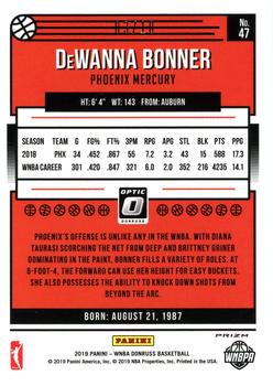 2019 Donruss WNBA - Optic Gold #47 DeWanna Bonner Back