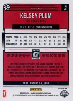 2019 Donruss WNBA - Optic Gold #49 Kelsey Plum Back