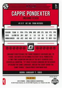 2019 Donruss WNBA - Optic Gold #71 Cappie Pondexter Back