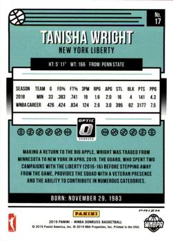 2019 Donruss WNBA - Optic Holo #17 Tanisha Wright Back