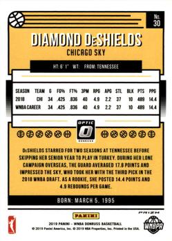 2019 Donruss WNBA - Optic Holo #30 Diamond DeShields Back