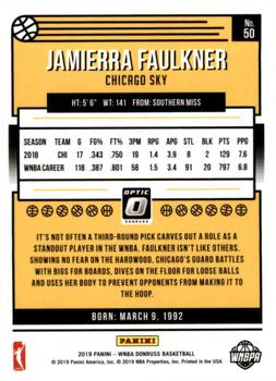 2019 Donruss WNBA - Optic Holo #50 Jamierra Faulkner Back