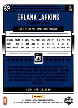 2019 Donruss WNBA - Optic Holo #65 Erlana Larkins Back
