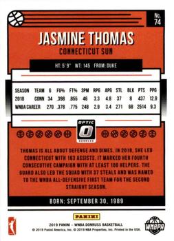2019 Donruss WNBA - Optic Holo #74 Jasmine Thomas Back