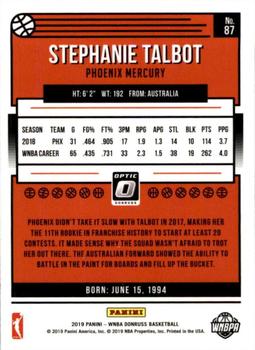 2019 Donruss WNBA - Optic Holo #87 Stephanie Talbot Back