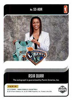 2019 Donruss WNBA - Signature Series #SS-ADR Asia Durr Back