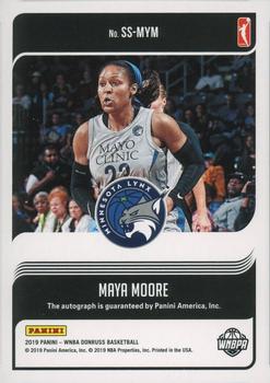 2019 Donruss WNBA - Signature Series Press Proof #SS-MYM Maya Moore Back