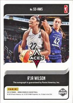 2019 Donruss WNBA - Signature Series Press Proof Black Laser #SS-AWS A'ja Wilson Back