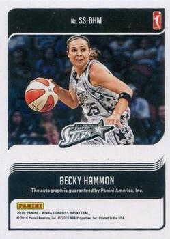 2019 Donruss WNBA - Signature Series Press Proof Gold Laser #SS-BHM Becky Hammon Back