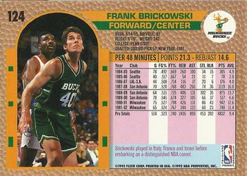 1992-93 Fleer #124 Frank Brickowski Back