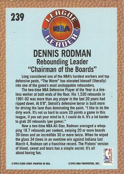 1992-93 Fleer #239 Dennis Rodman Back