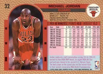 1992-93 Fleer #32 Michael Jordan Back