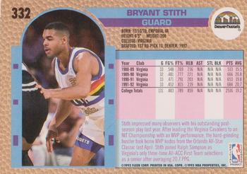 1992-93 Fleer #332 Bryant Stith Back