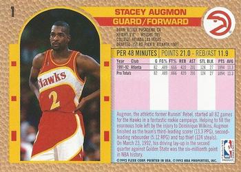 1992-93 Fleer #1 Stacey Augmon Back