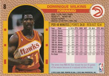 1992-93 Fleer #8 Dominique Wilkins Back