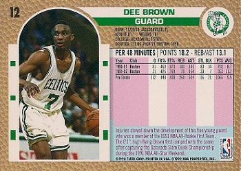 1992-93 Fleer #12 Dee Brown Back