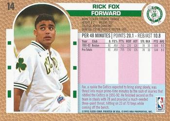 1992-93 Fleer #14 Rick Fox Back