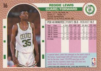 1992-93 Fleer #16 Reggie Lewis Back