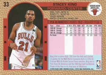 1992-93 Fleer #33 Stacey King Back