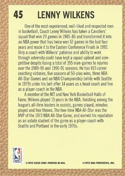 1992-93 Fleer #45 Lenny Wilkens Back