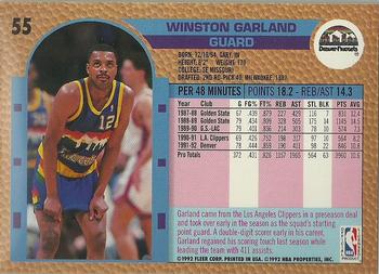 1992-93 Fleer #55 Winston Garland Back