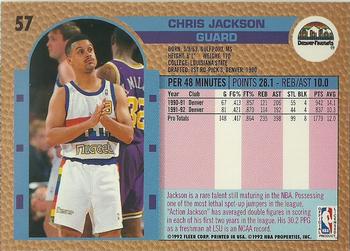 1992-93 Fleer #57 Chris Jackson Back