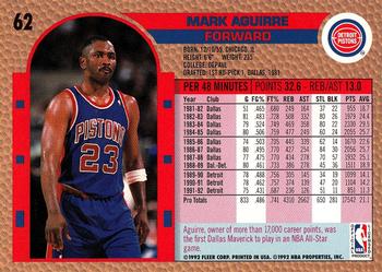1992-93 Fleer #62 Mark Aguirre Back