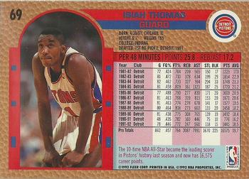 1992-93 Fleer #69 Isiah Thomas Back