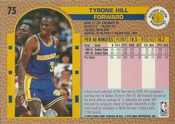 1992-93 Fleer #75 Tyrone Hill Back