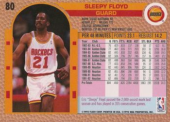 1992-93 Fleer #80 Sleepy Floyd Back