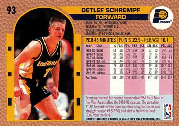 1992-93 Fleer #93 Detlef Schrempf Back