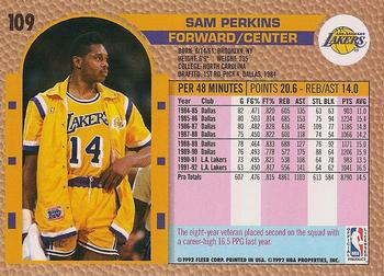 1992-93 Fleer #109 Sam Perkins Back