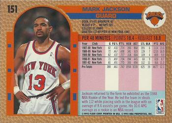 1992-93 Fleer #151 Mark Jackson Back