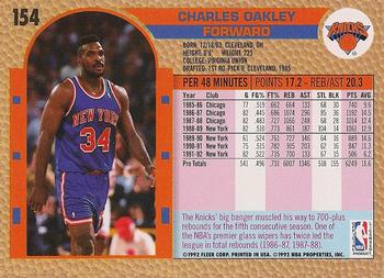 1992-93 Fleer #154 Charles Oakley Back
