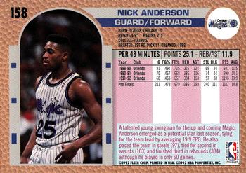 1992-93 Fleer #158 Nick Anderson Back